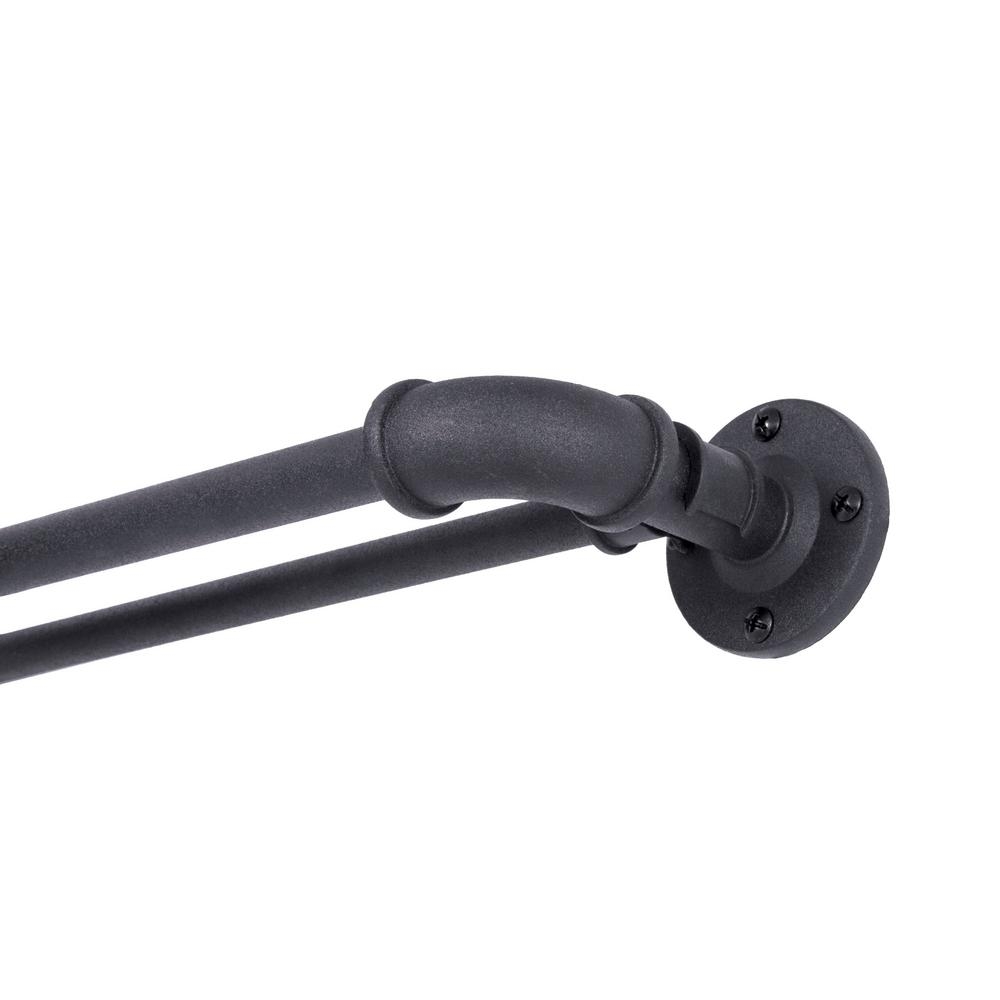 Metal Matte Black Wraparound Curtain Rod