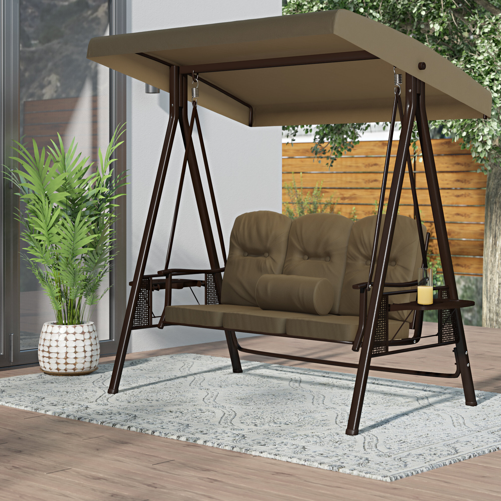 metal patio swing set