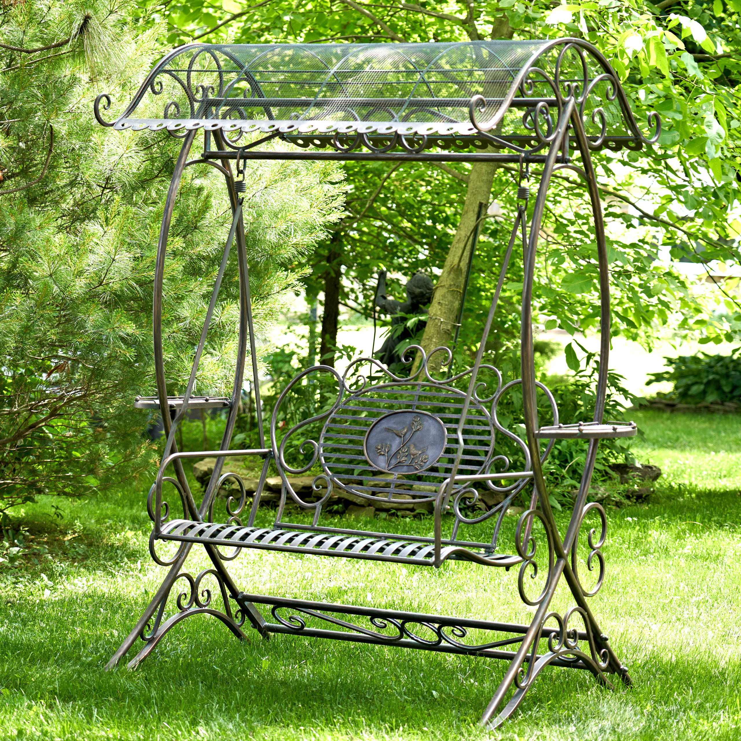 Metal Porch Swing With Canopy