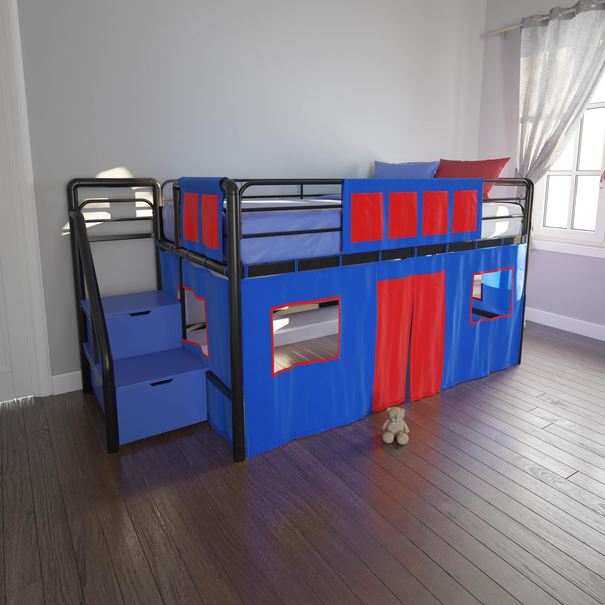 Metal Twin Low Loft Cabin Bed