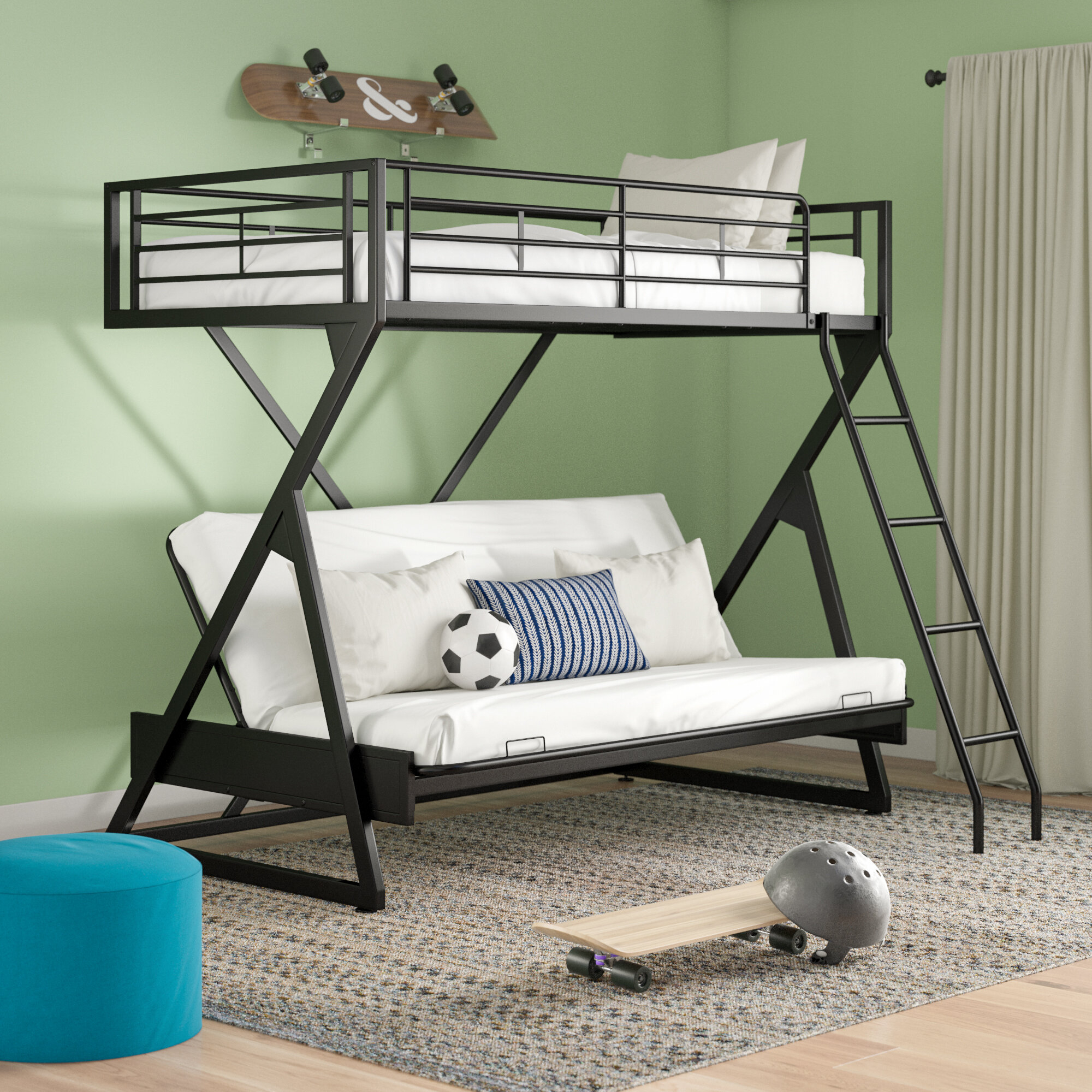 Metal Twin Over Full Futon Bunk Bed