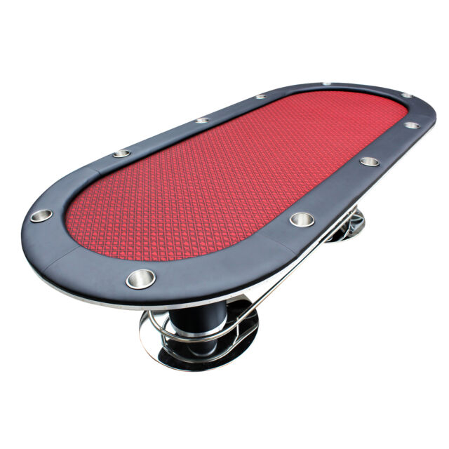 Metal Vinyl Oval Poker Table