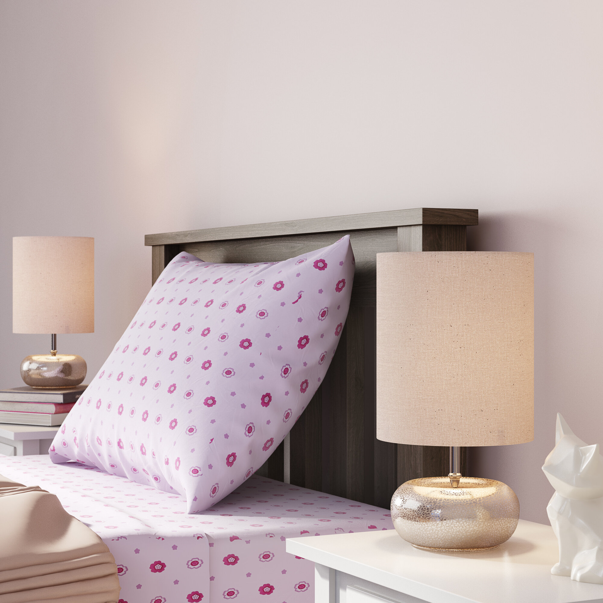 Metallic Mercury Glass Table Lamp Set