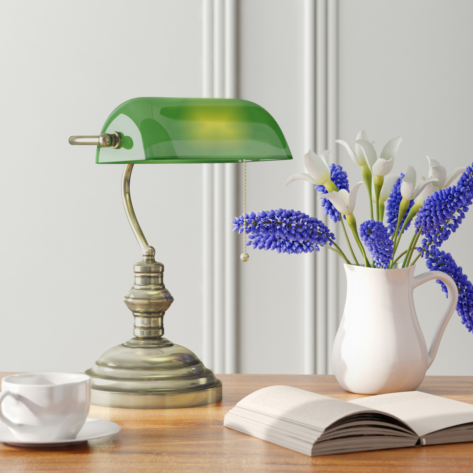 Metallic Steel Piano Bankers Lamp