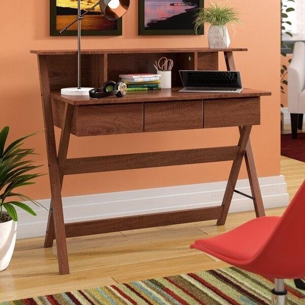 Mid Century Secretary Desk in Brown 