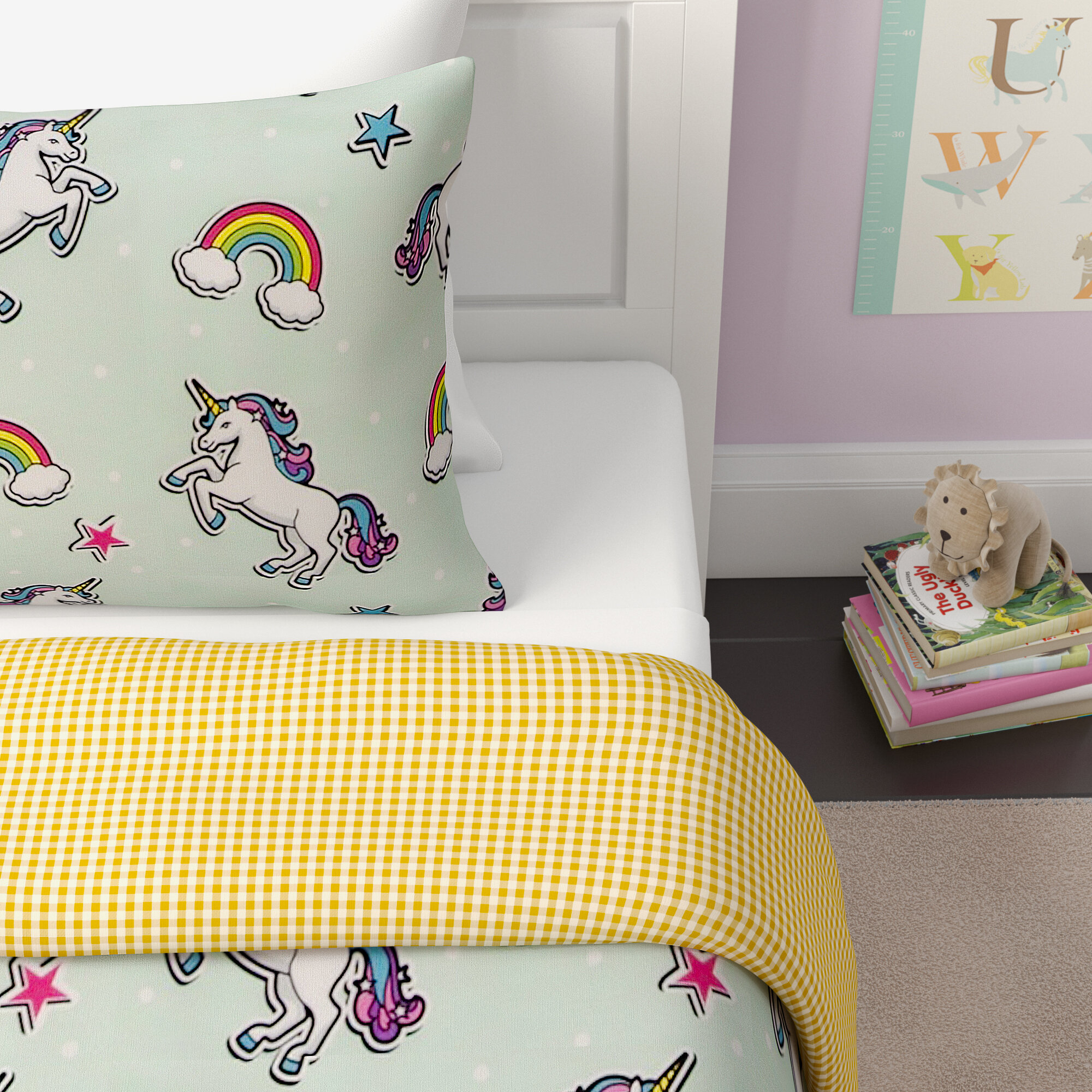 Mint Green Polyester Toddler Bedding Set