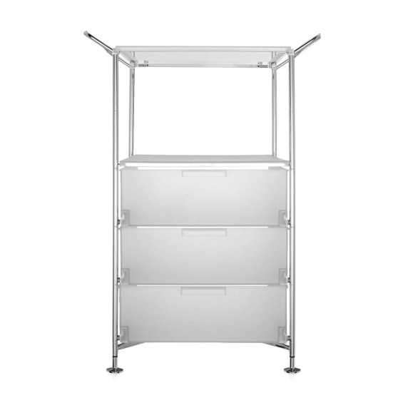 Mobile Plastic Office Storage Cabinet in White