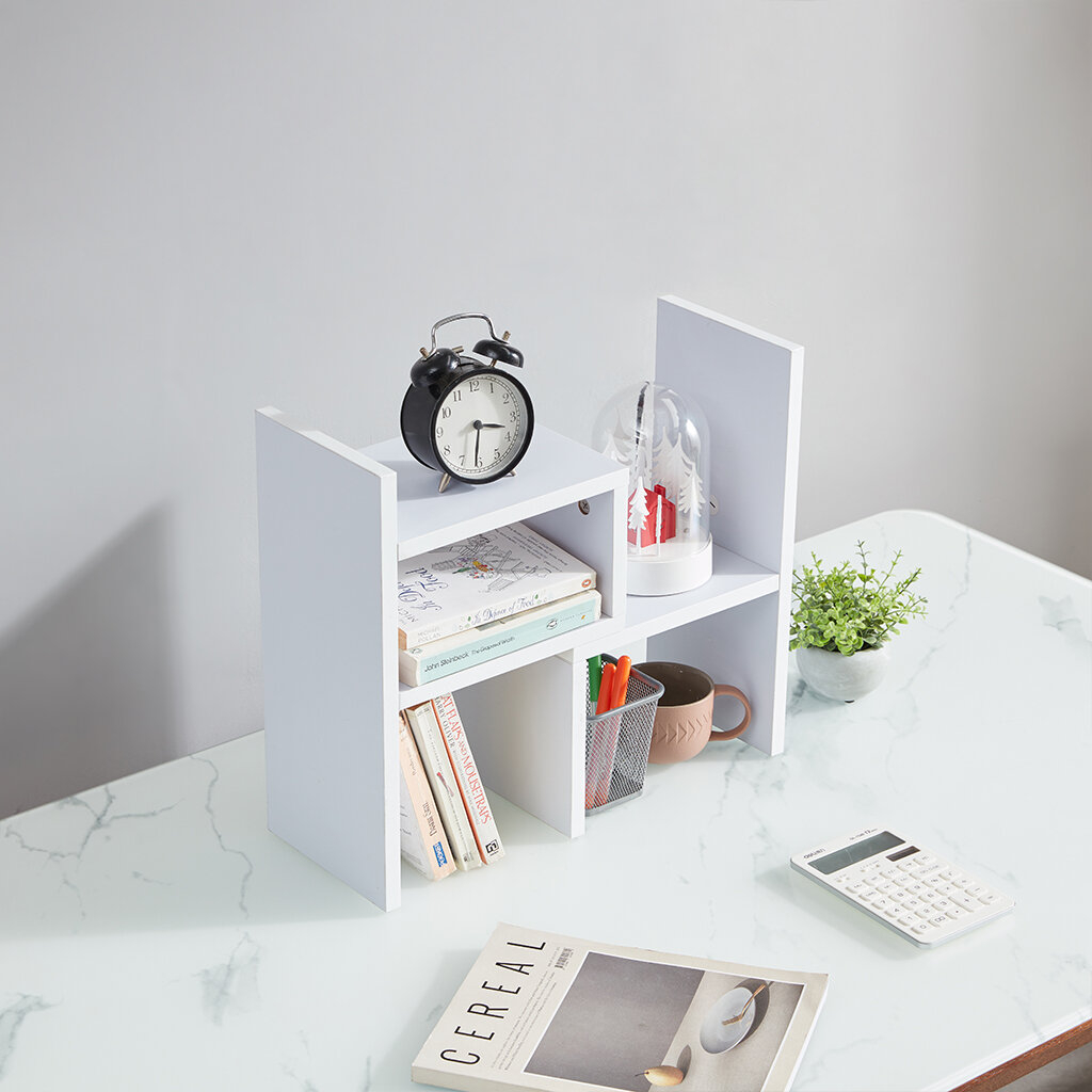 Modern Desk Organizer in White Wood