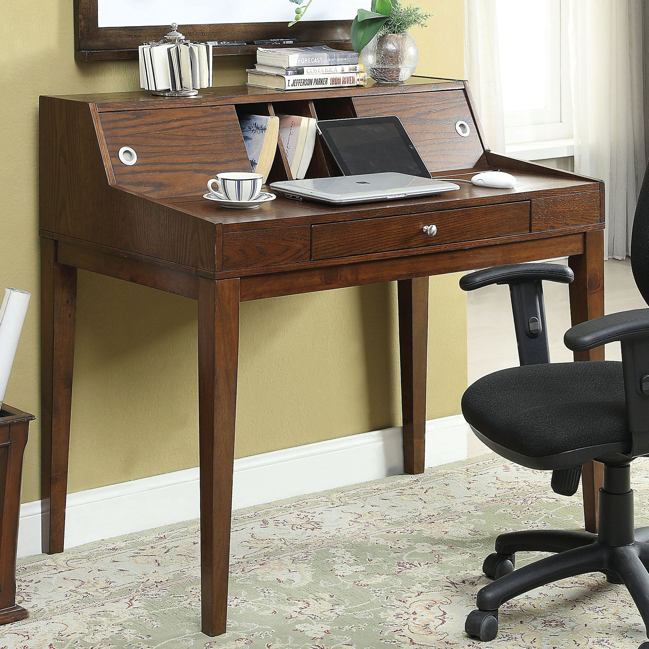 Modern Secretary Desk in White and Brown