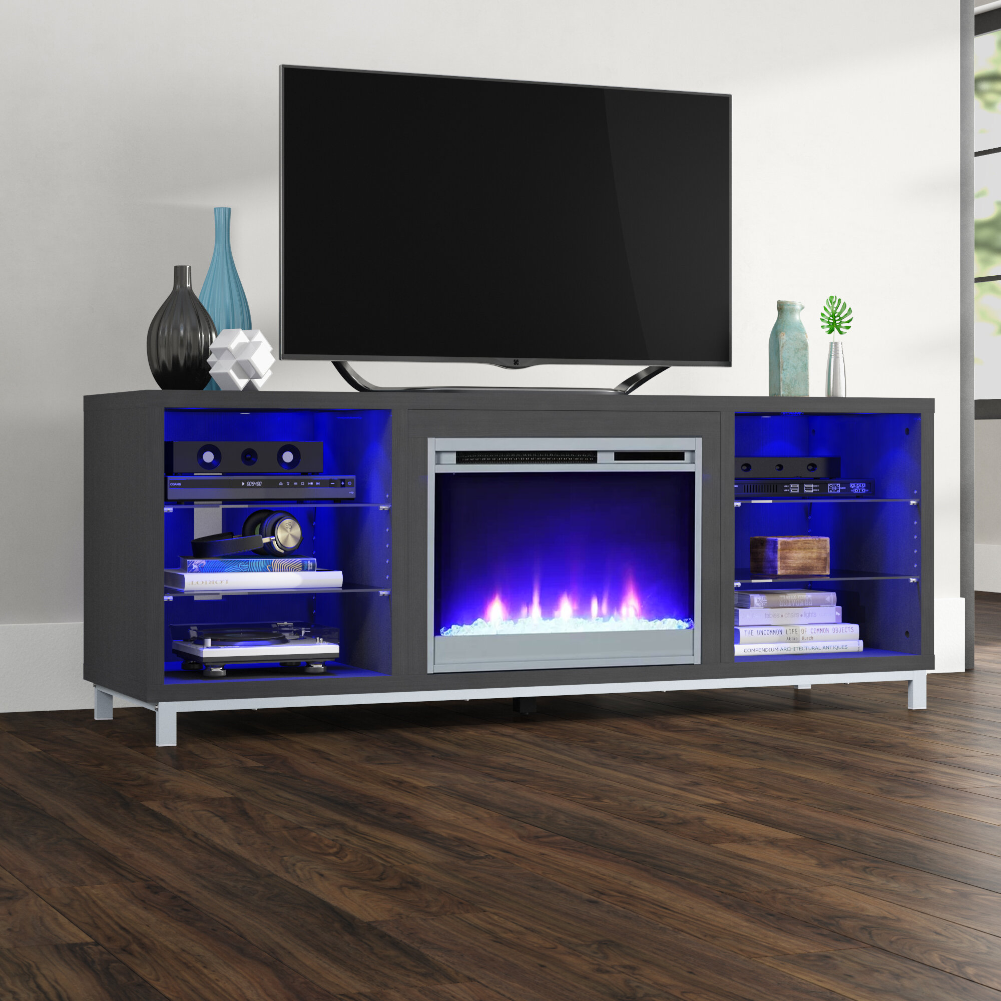 Modern TV Stand Electric Fireplace 