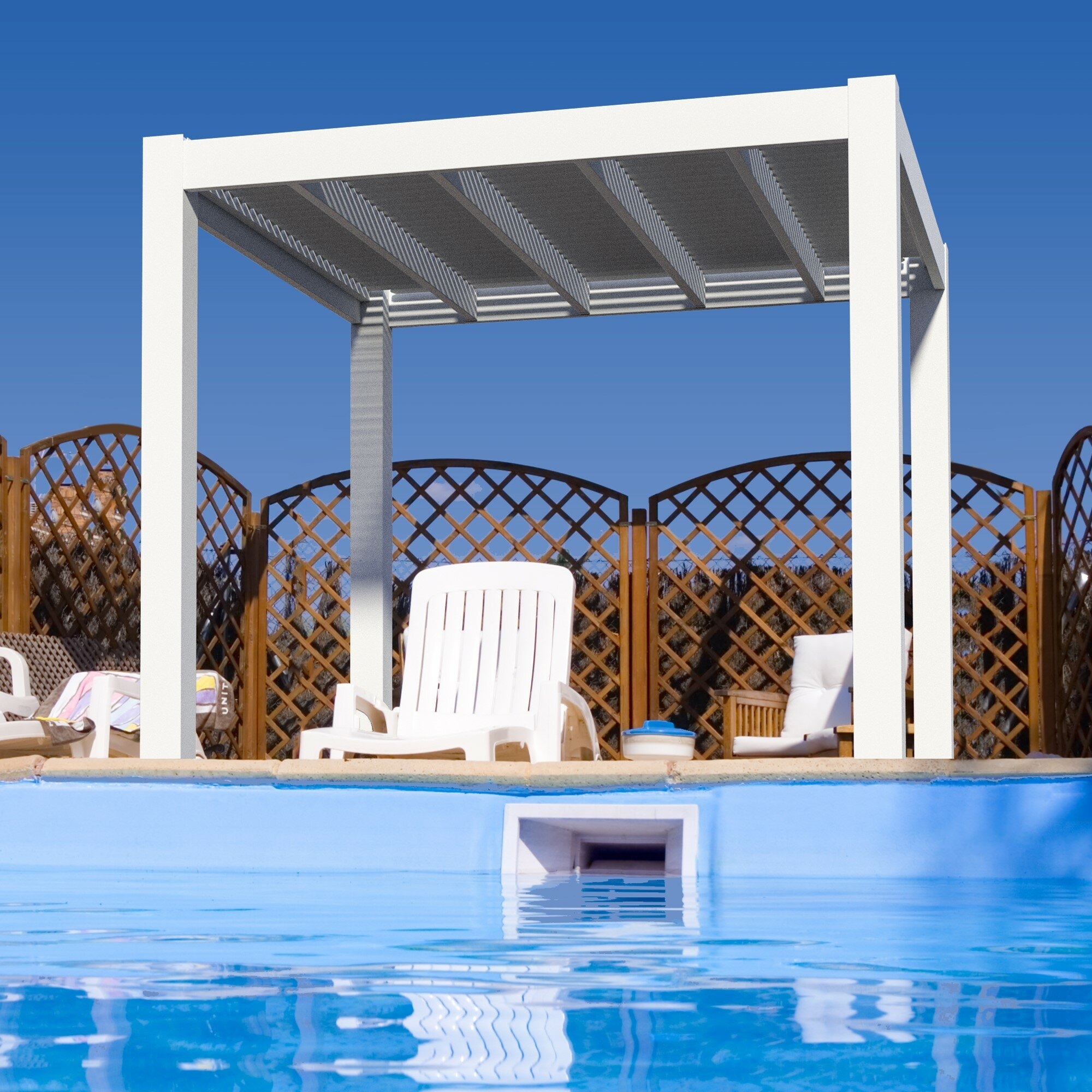 Modern Vinyl Pergola in White