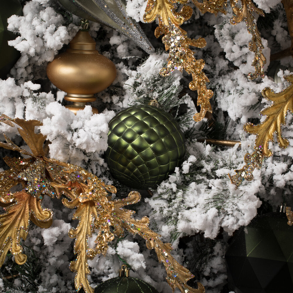 Moss Green Plastic Ball Ornament Set