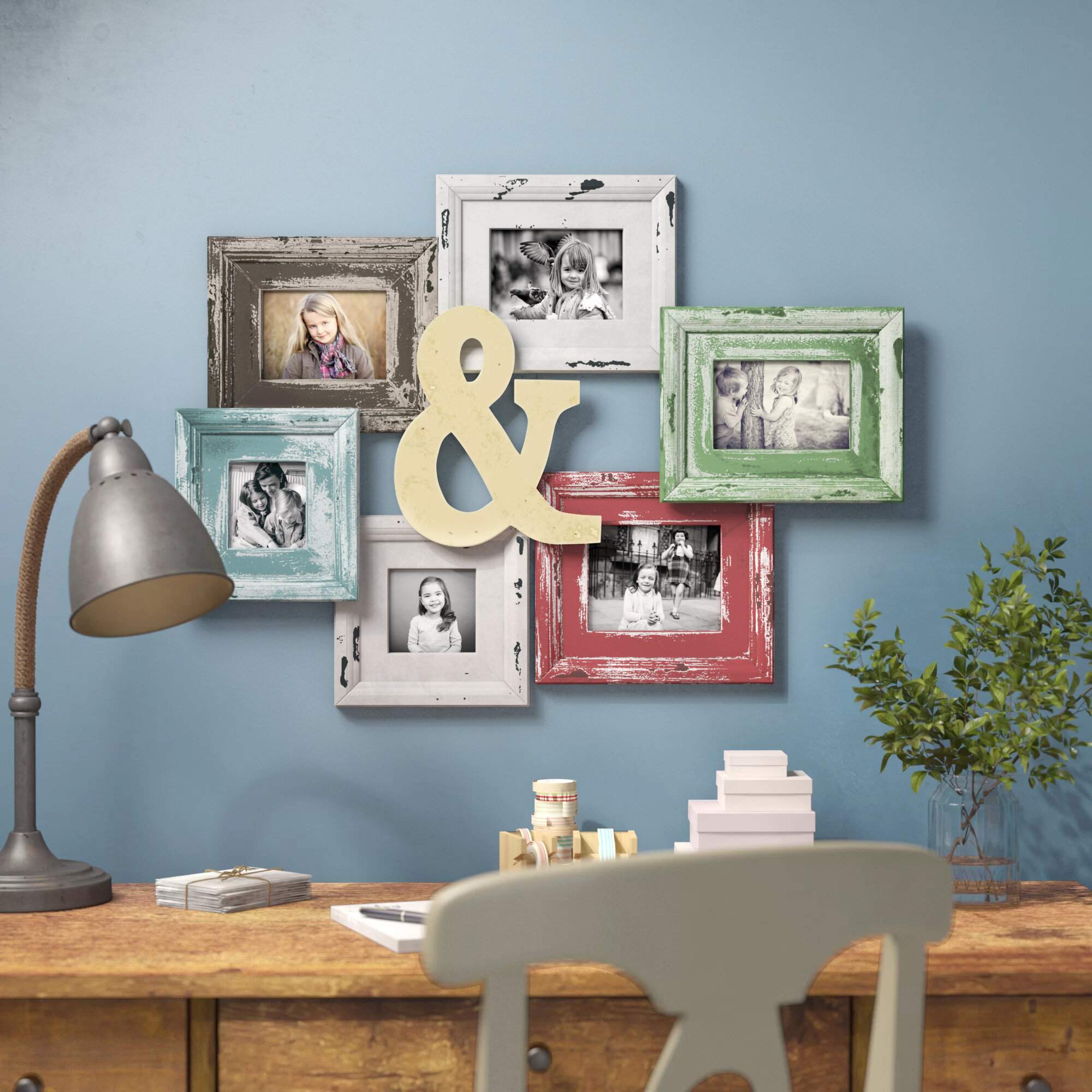 Multicolored Wood Collage Picture Frame