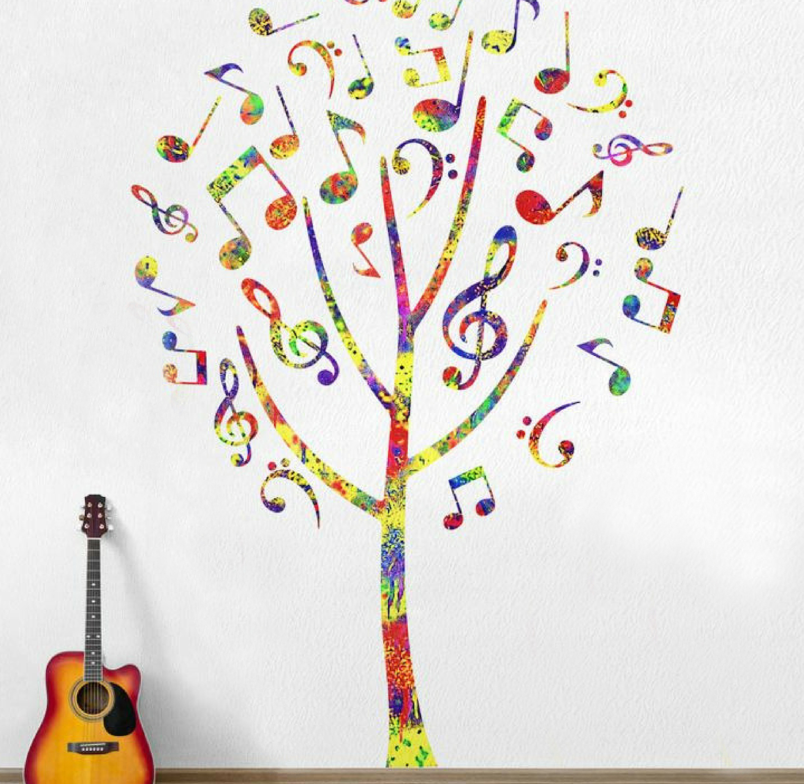 Music Tree Fabric Wall Decal