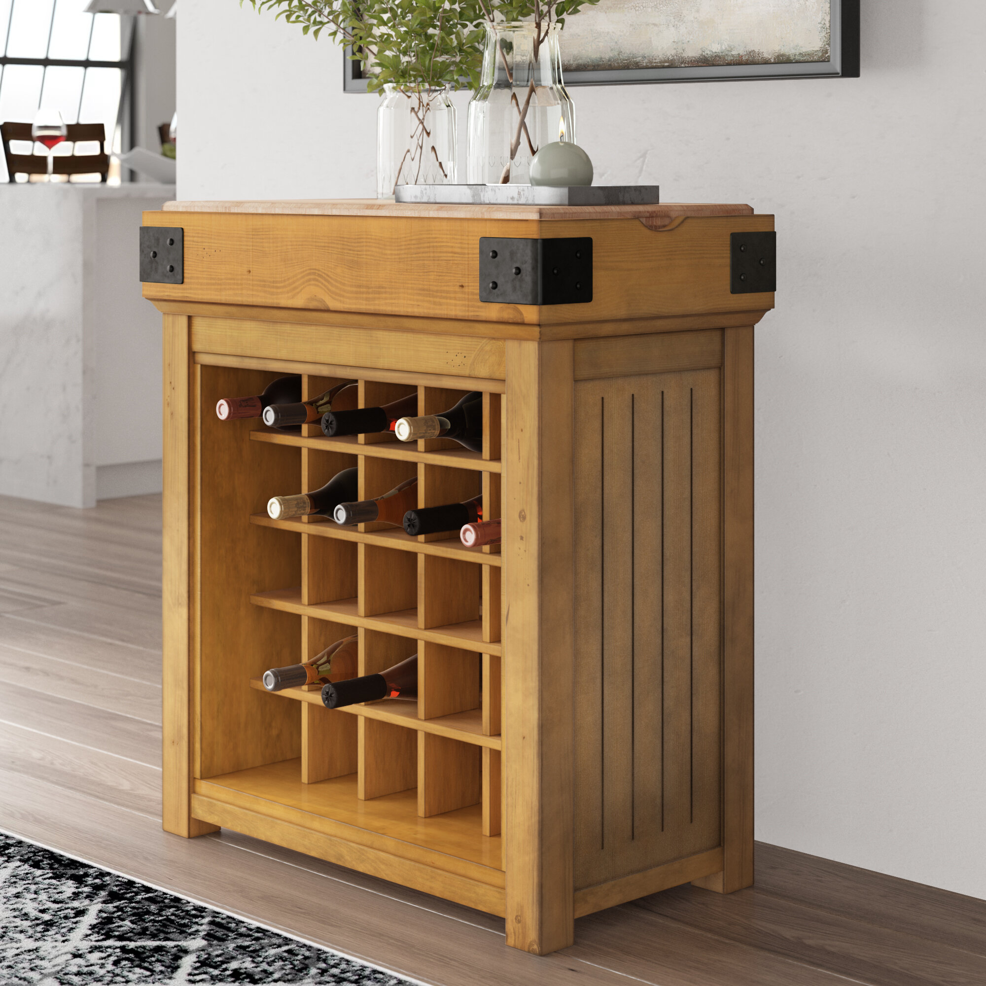 Natural Floor Wine Bottle Rack