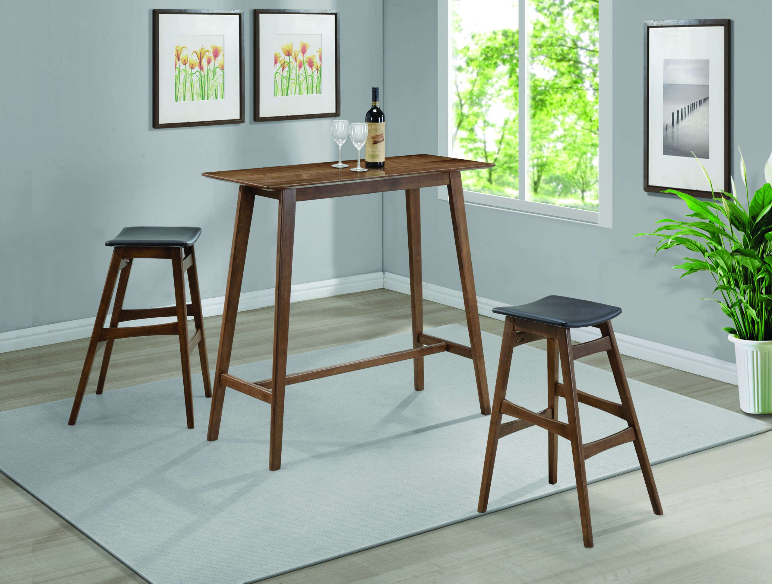 Natural Manufactured Wood Metal Industrial Pub Table Set