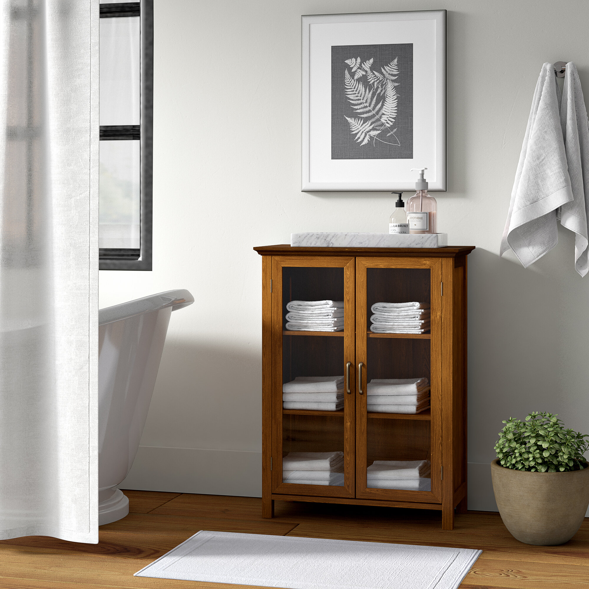 Oak Manufactured Wood Bathroom Cabinet