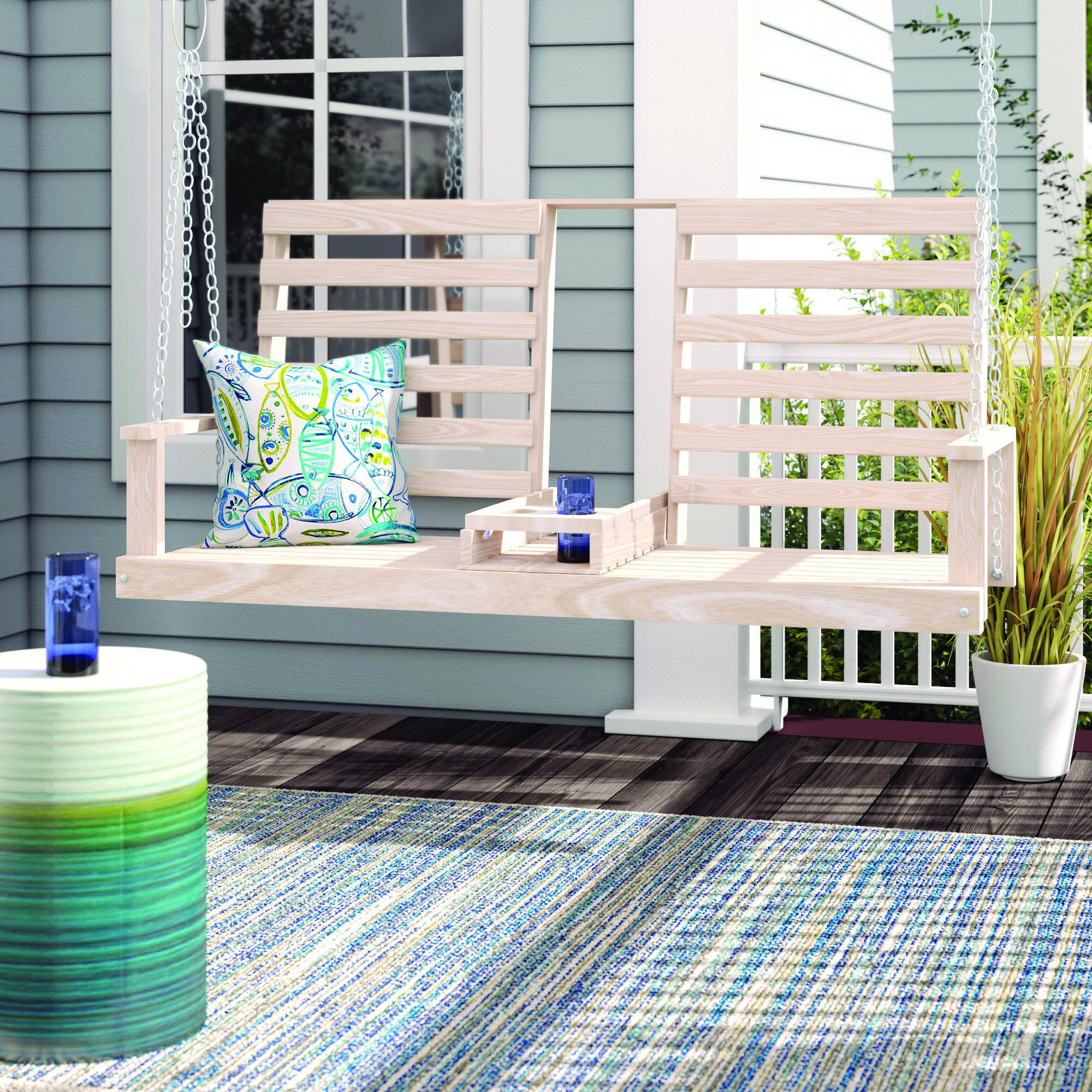 Oak Solid Wood Porch Swing