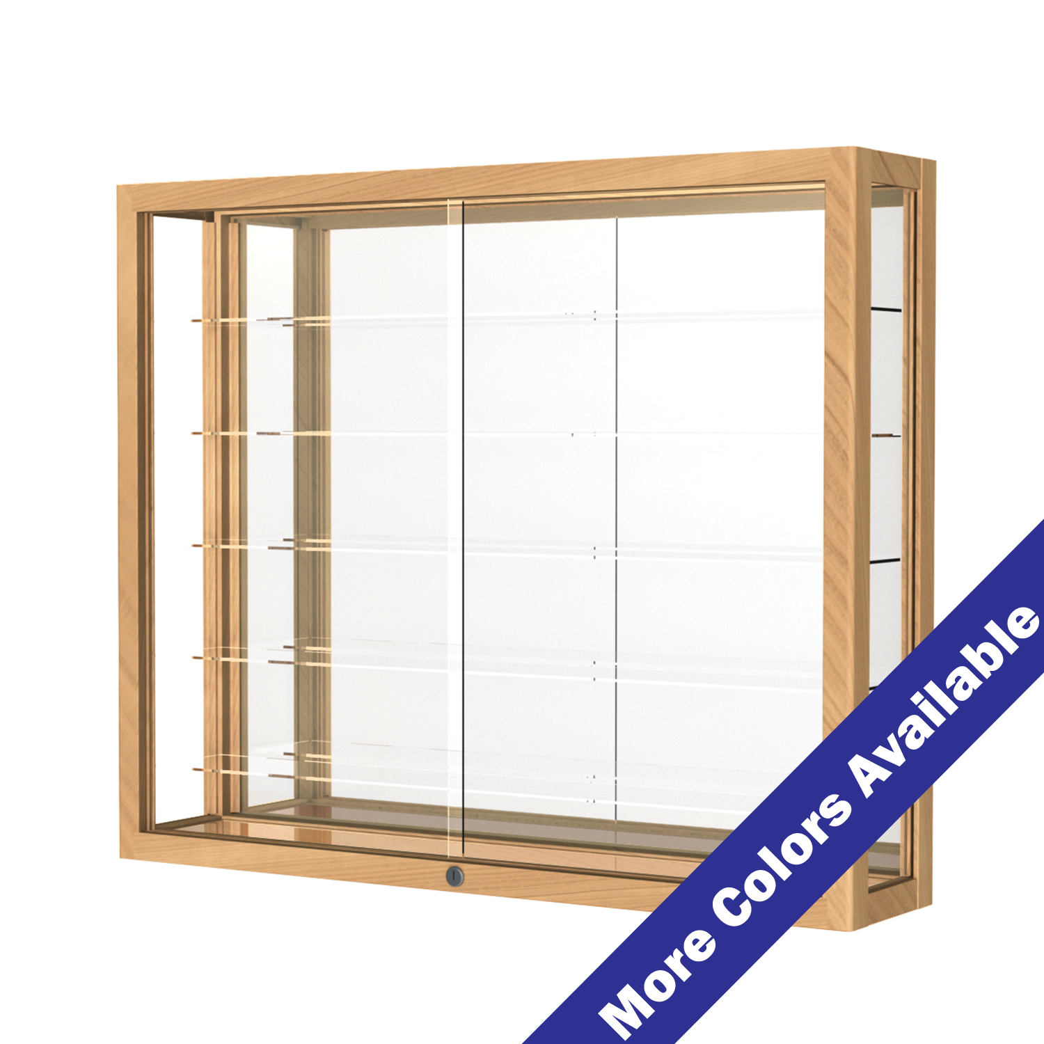 Oak Wood Glass Wall Display Case 