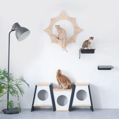 Oak Wood Wall Mounted Cat Bed