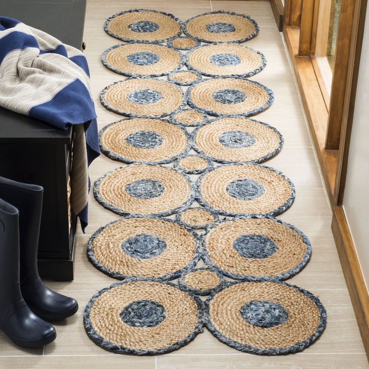 Oriental Blue Jute Area Rug