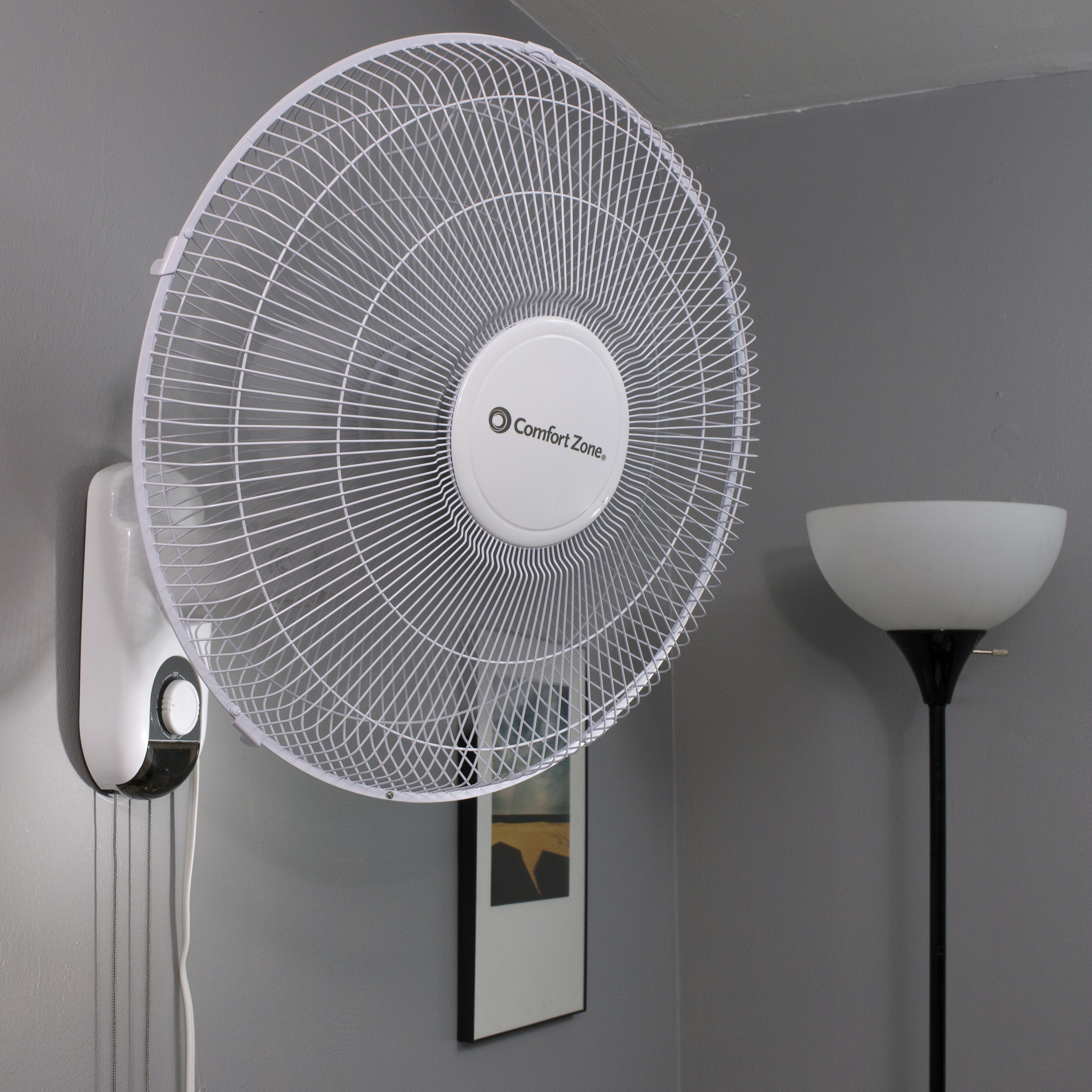 Oscillating Pedestal Fan in White