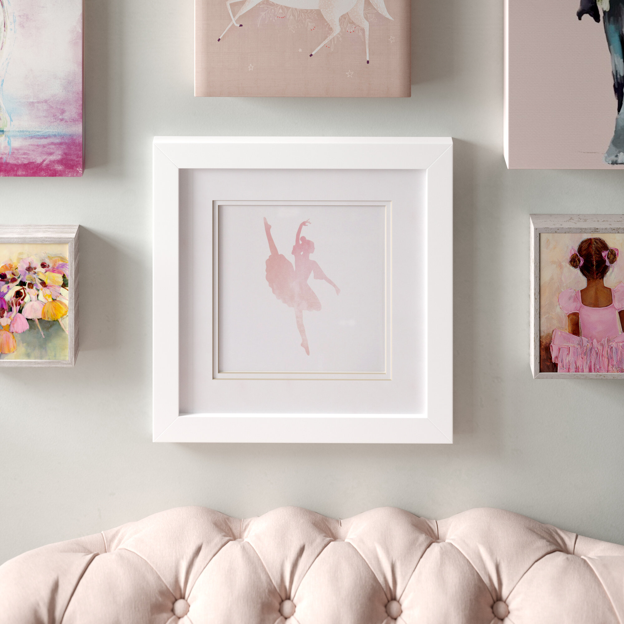 Paper Ballerina Silhouette Framed Art