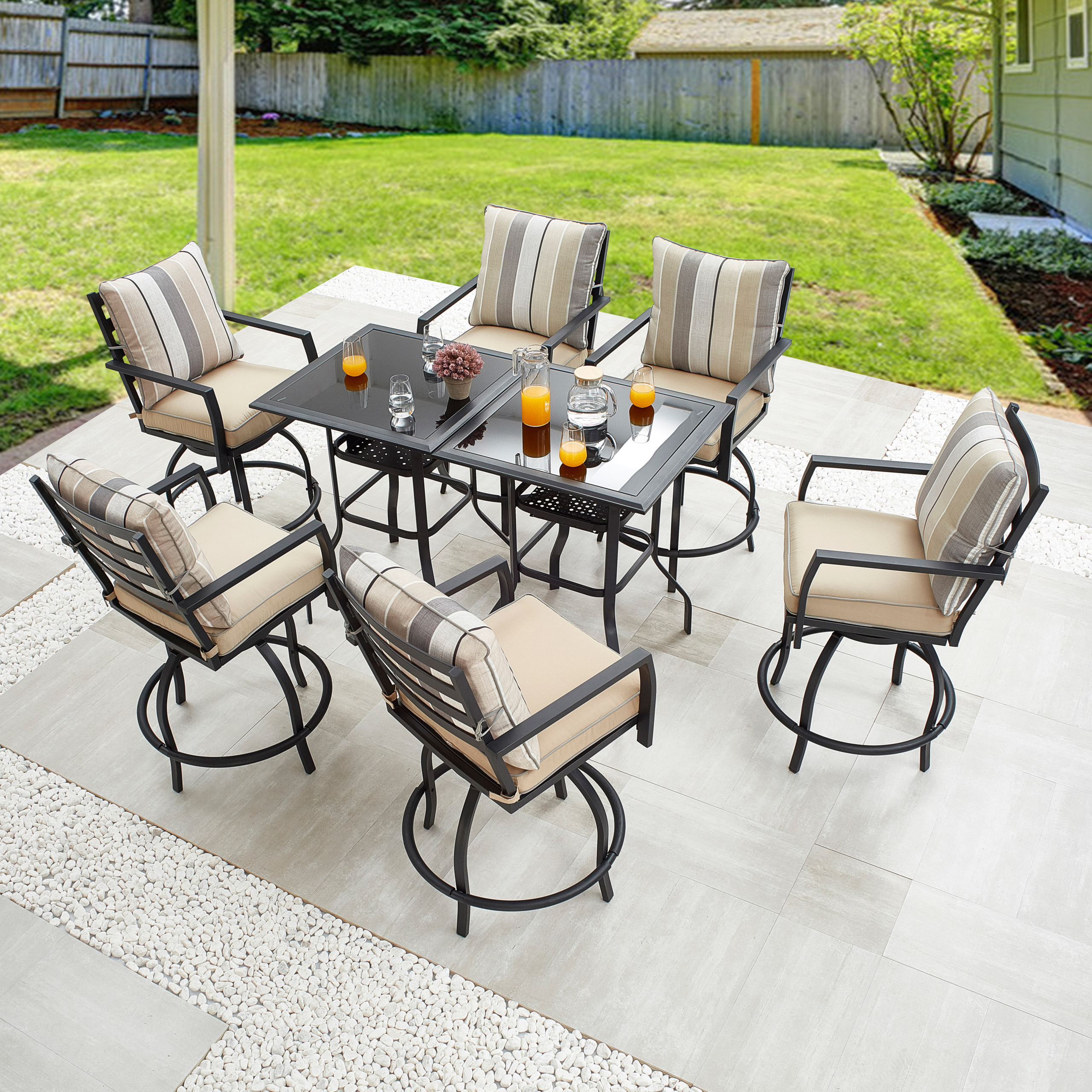 3 Piece Bistro Set With Cushions Poly Rattan Brown