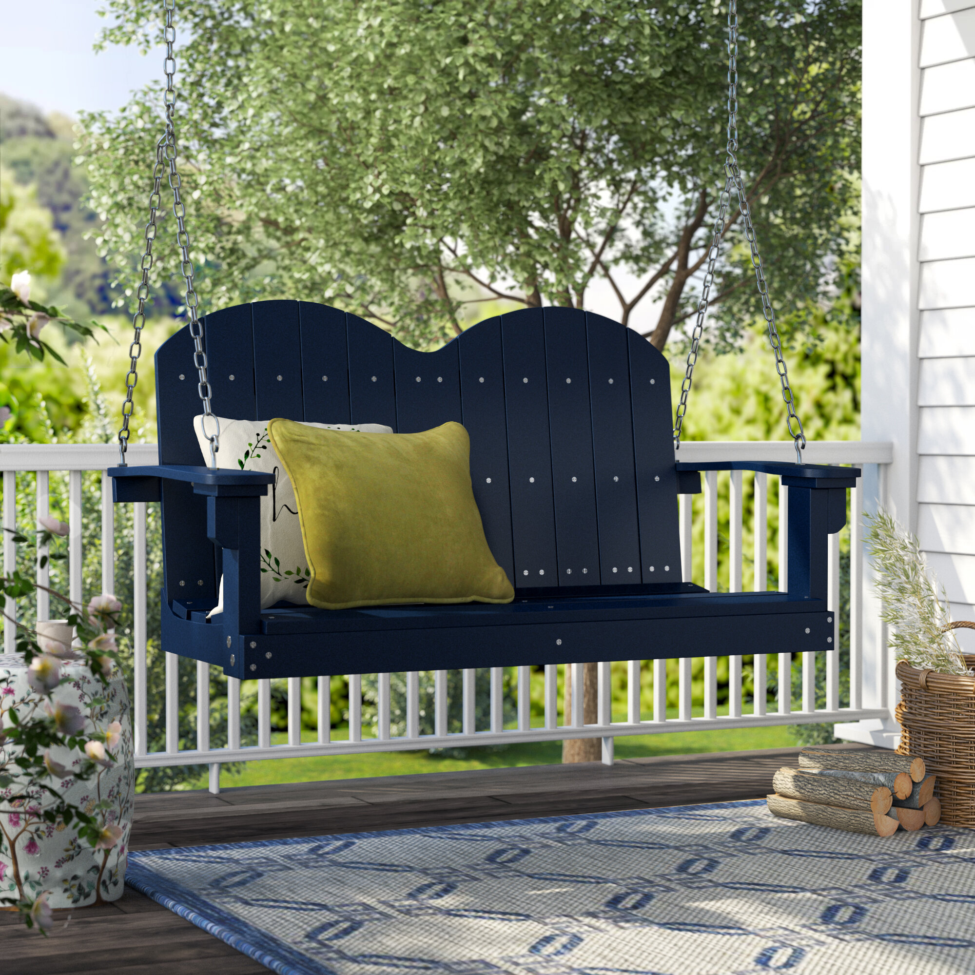 Patriot Blue Adirondack Porch Swing