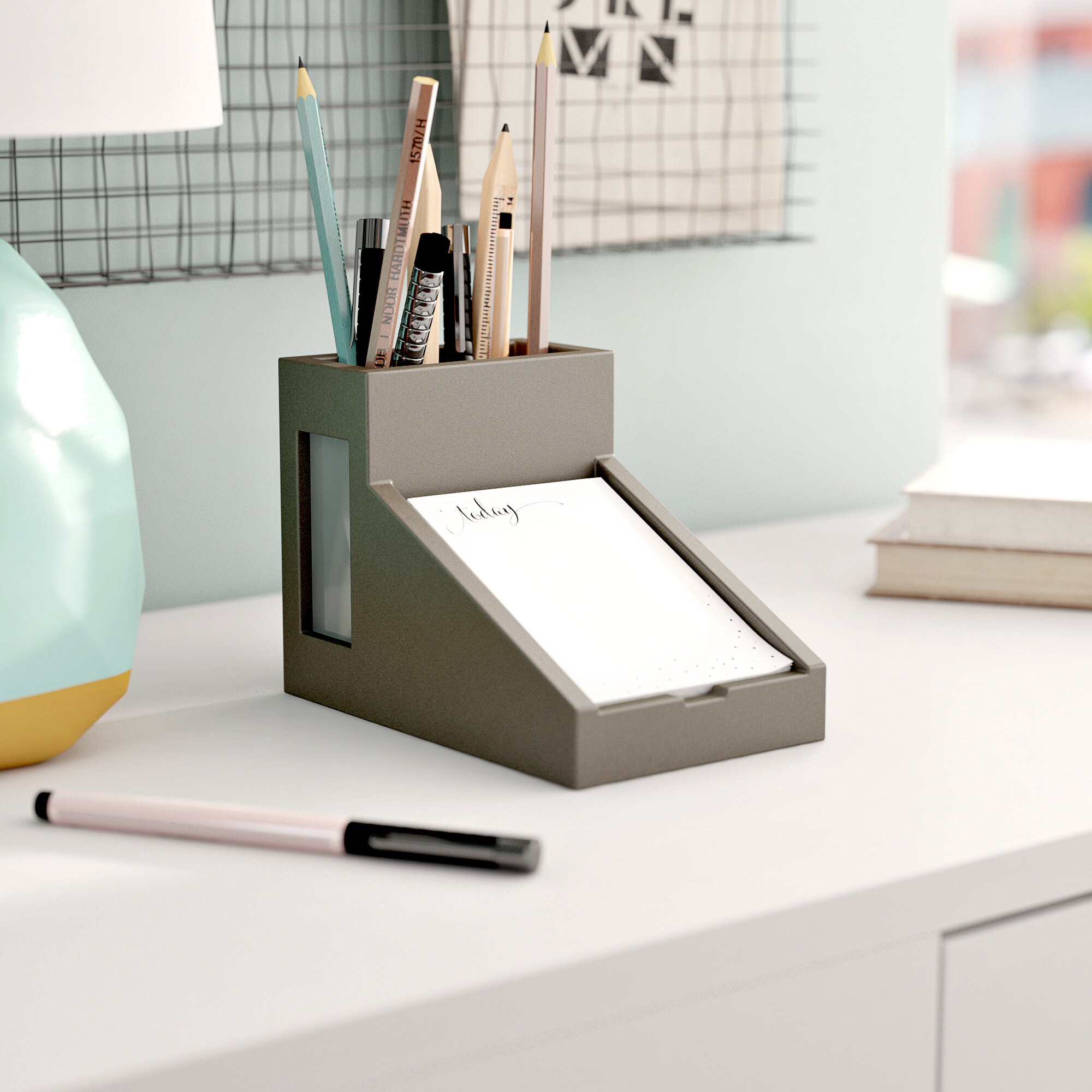 Pencil Cup and Note Holder