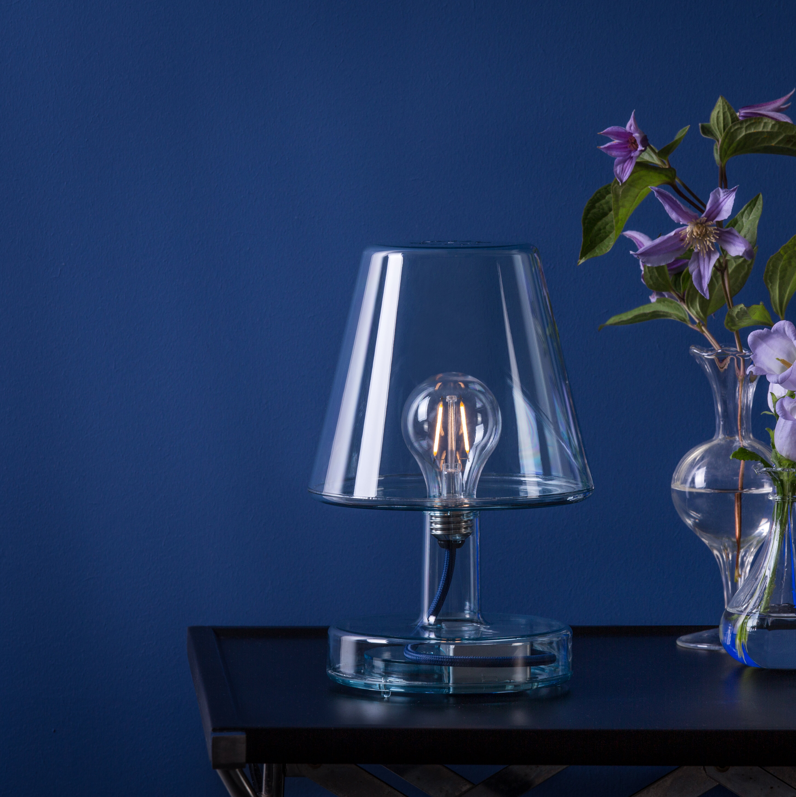 Plastic Blue Small Table Lamp