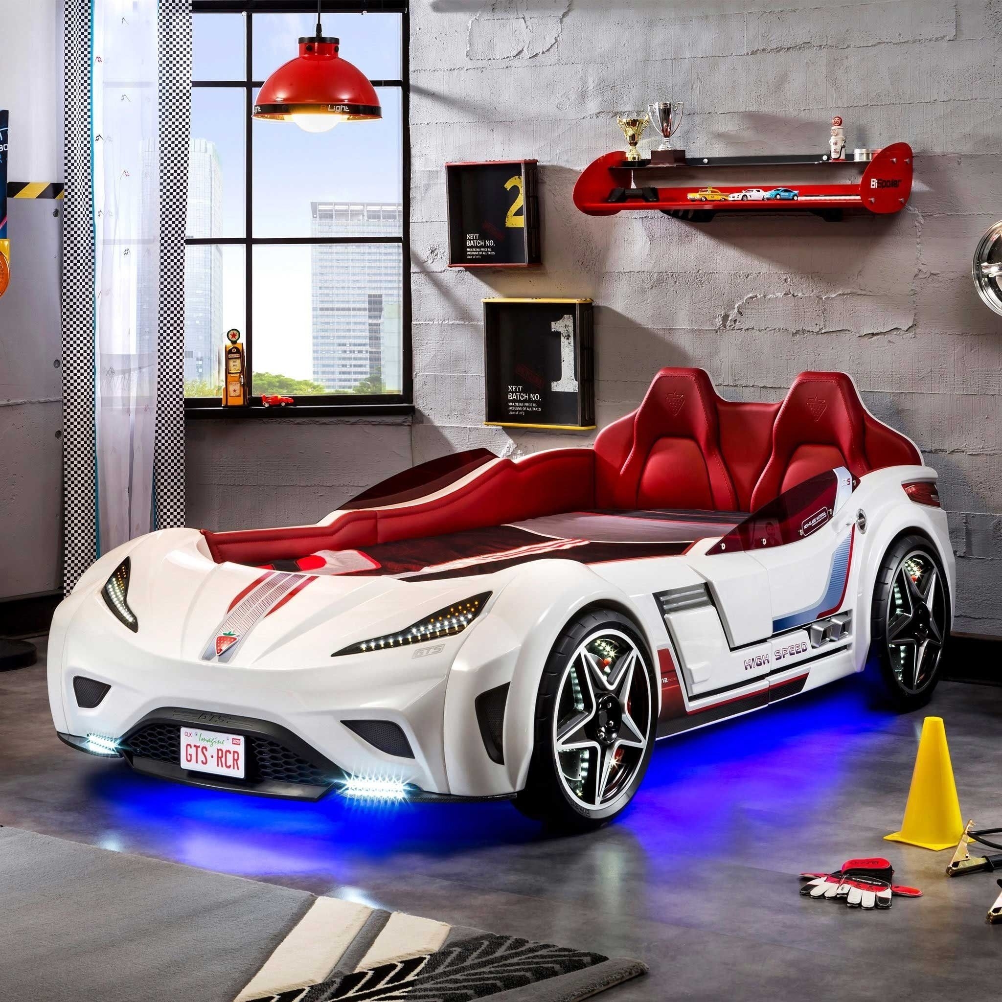 Plastic Manufactured Wood Novelty Twin Car Bed
