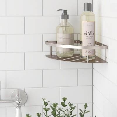 Polished Stainless Steel Metal Drill Shower Caddy