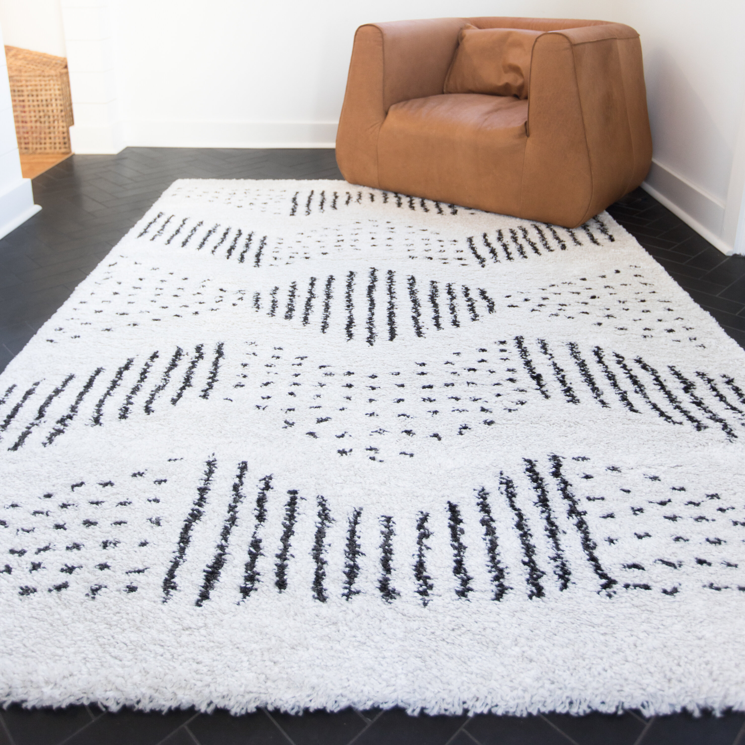 Polka Dots White Area Rug