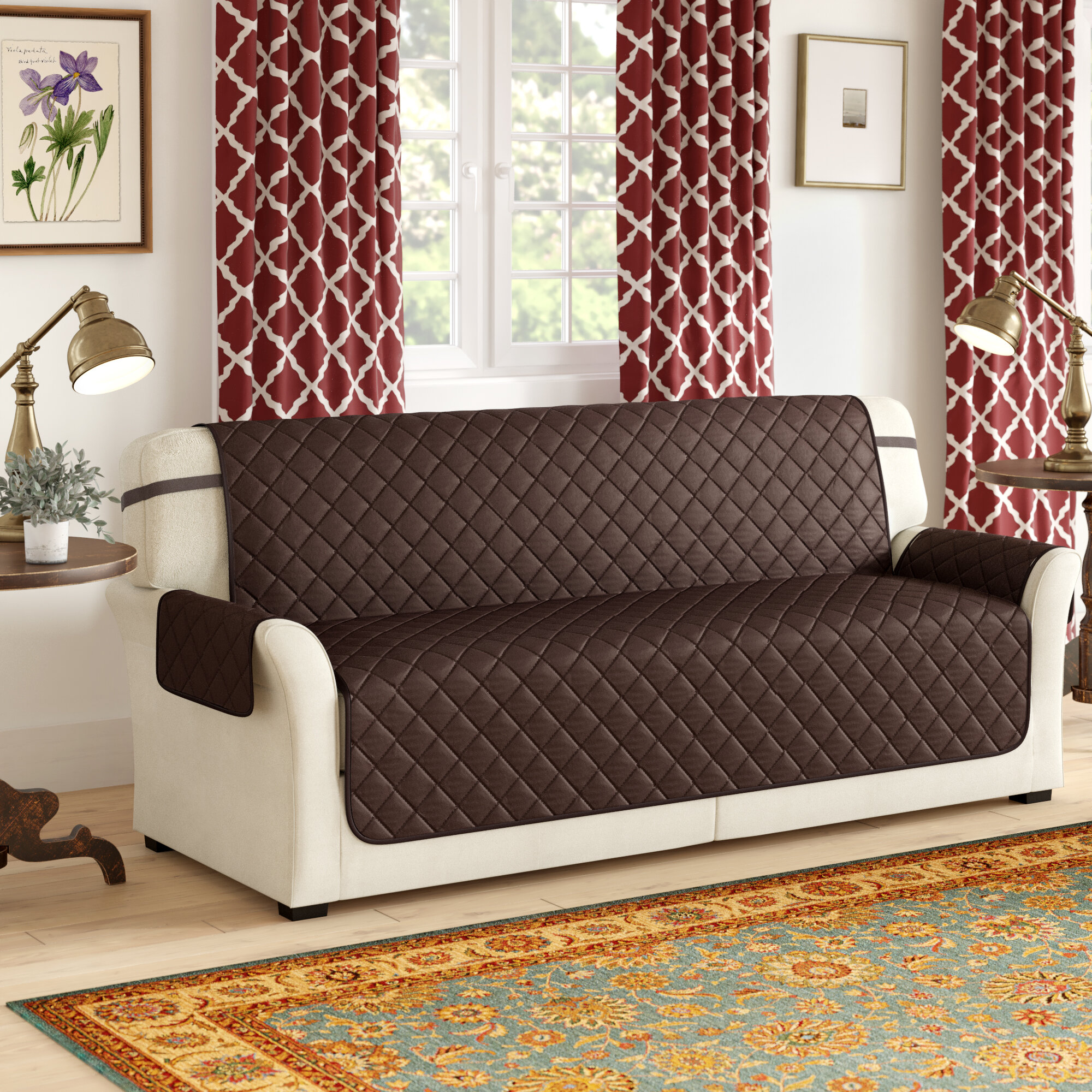 Polyester Blend T Cushion Sofa Slipcover