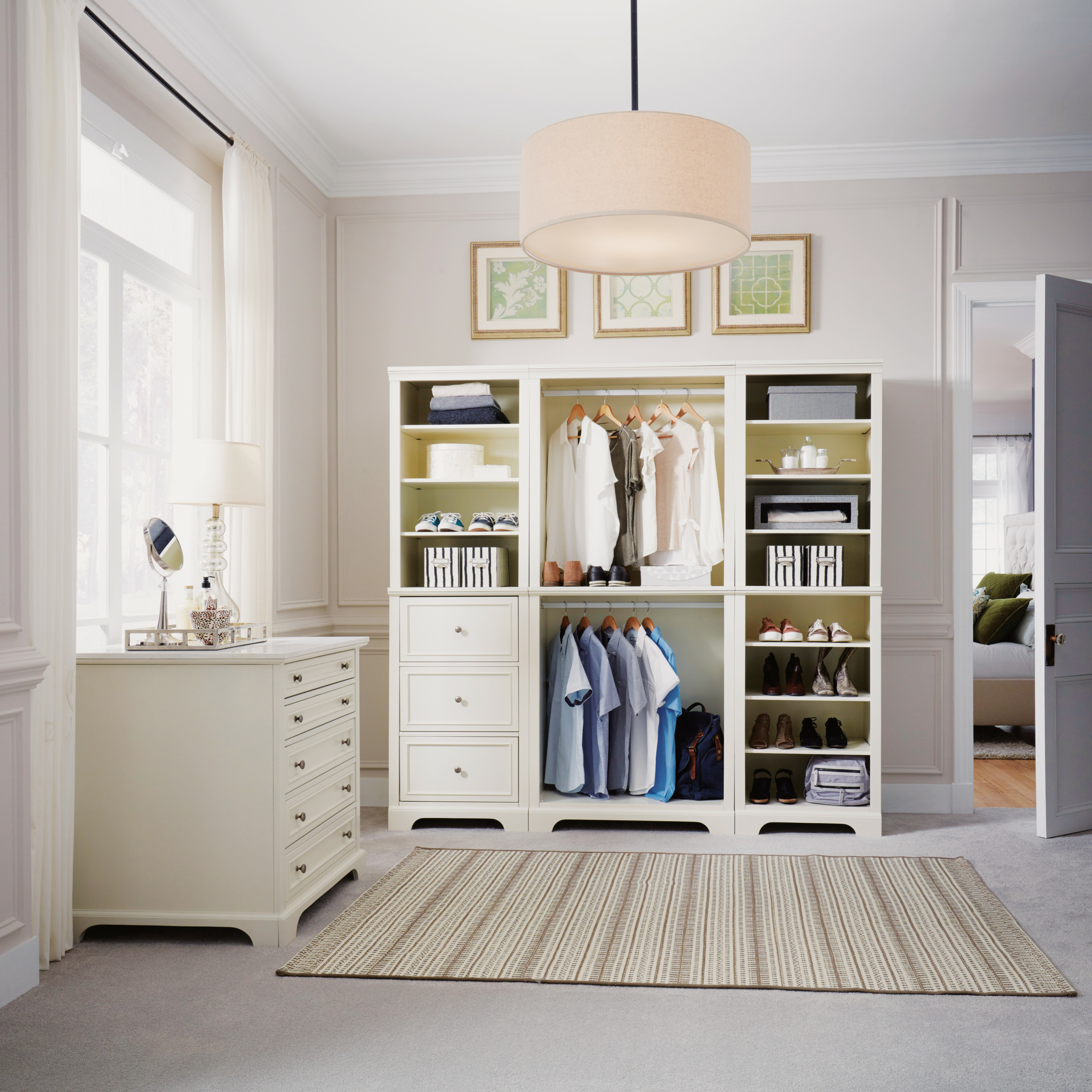 Poplar Wood Walk In Freestanding Closet System