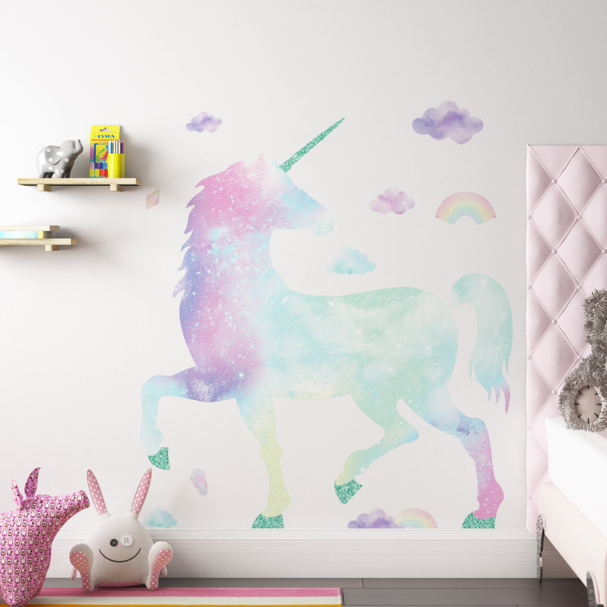 Purple Unicorn Giant Wall Decal Set