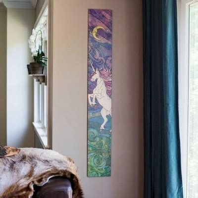 Purple Unicorn Wooden Growth Chart