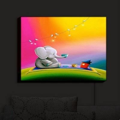 Rainbow Elephant LED Paper Print