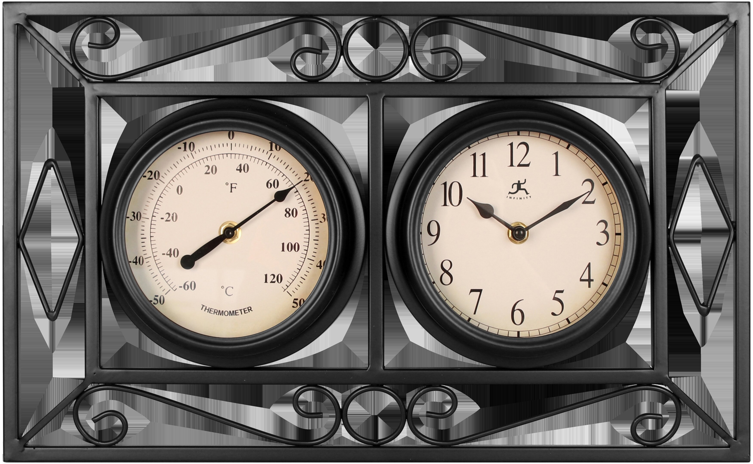 Rectangular Decorative Clock Outdoor Thermometer