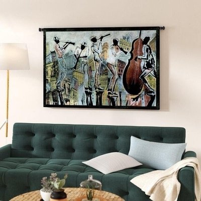 Red Blue Cotton Entertainment Tapestry