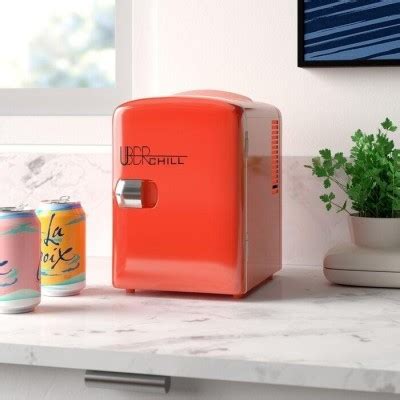 Red Countertop Outdoor Rated Mini Fridge