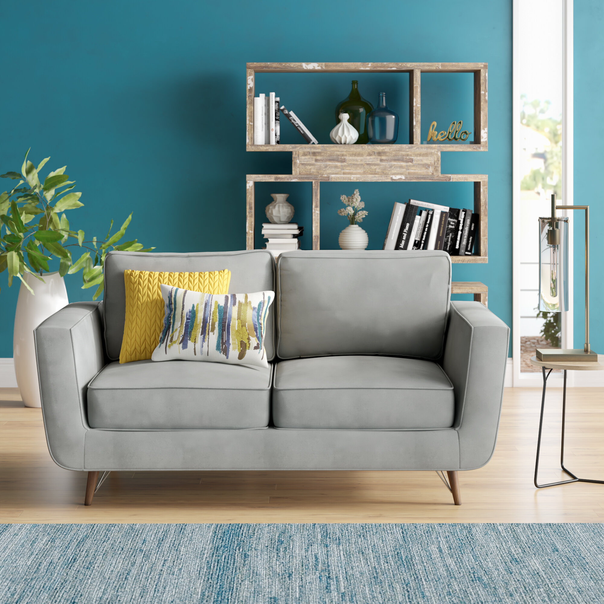 Red Polyester Blend Living Room Set