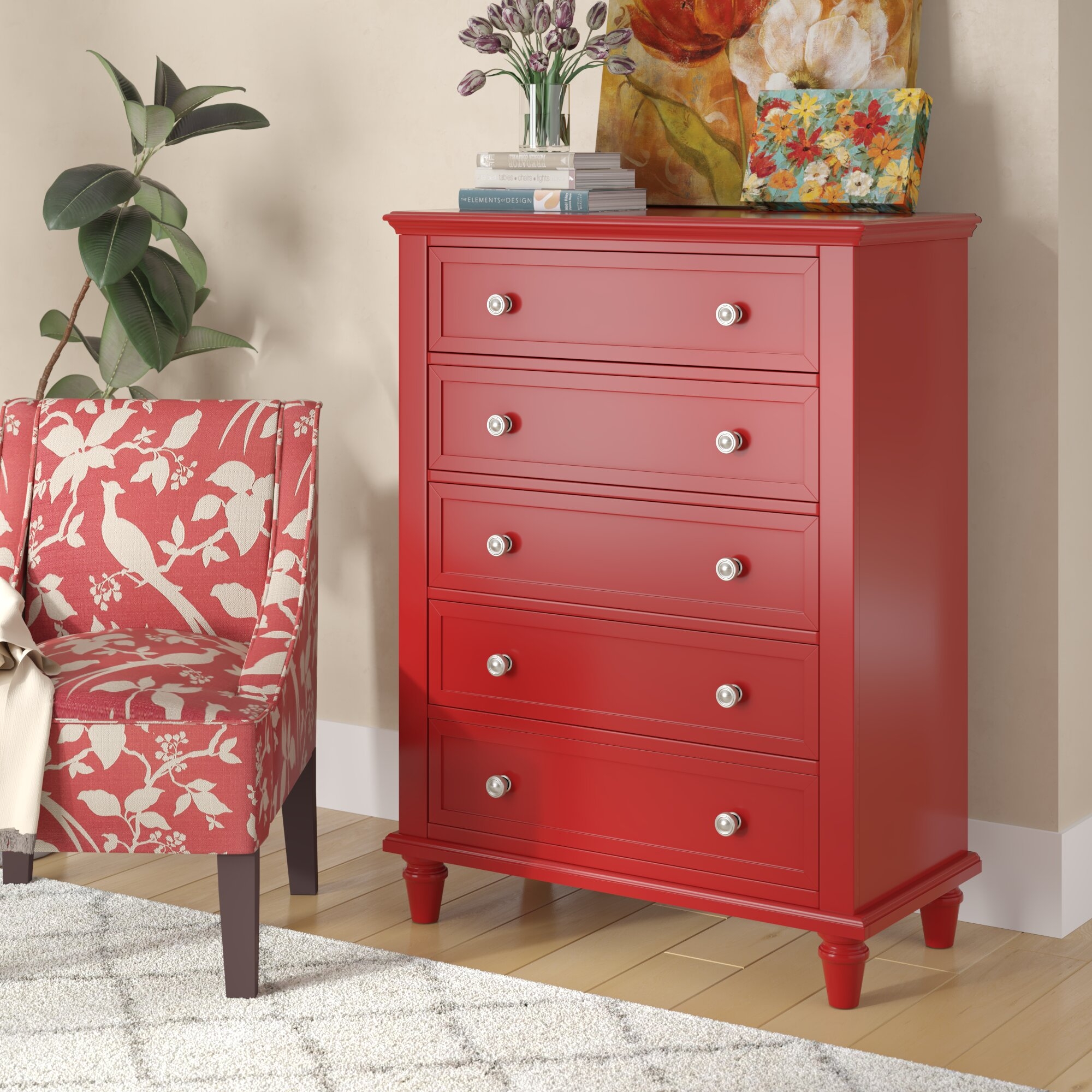 4 Expert Tips To Choose A Small Dresser VisualHunt   Red Small Dresser With 5 Drawers 