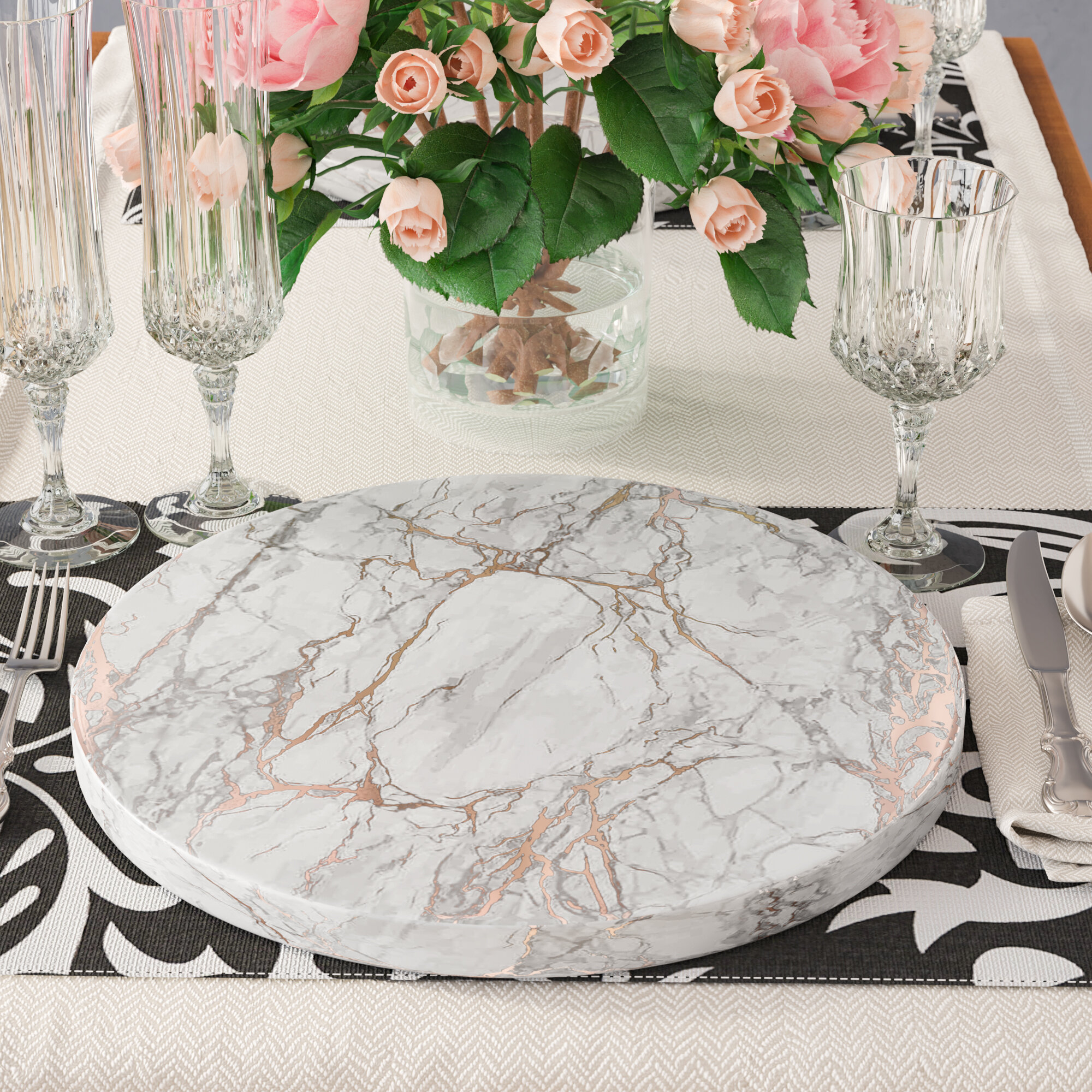 Rose Gold Round Cork Placemat