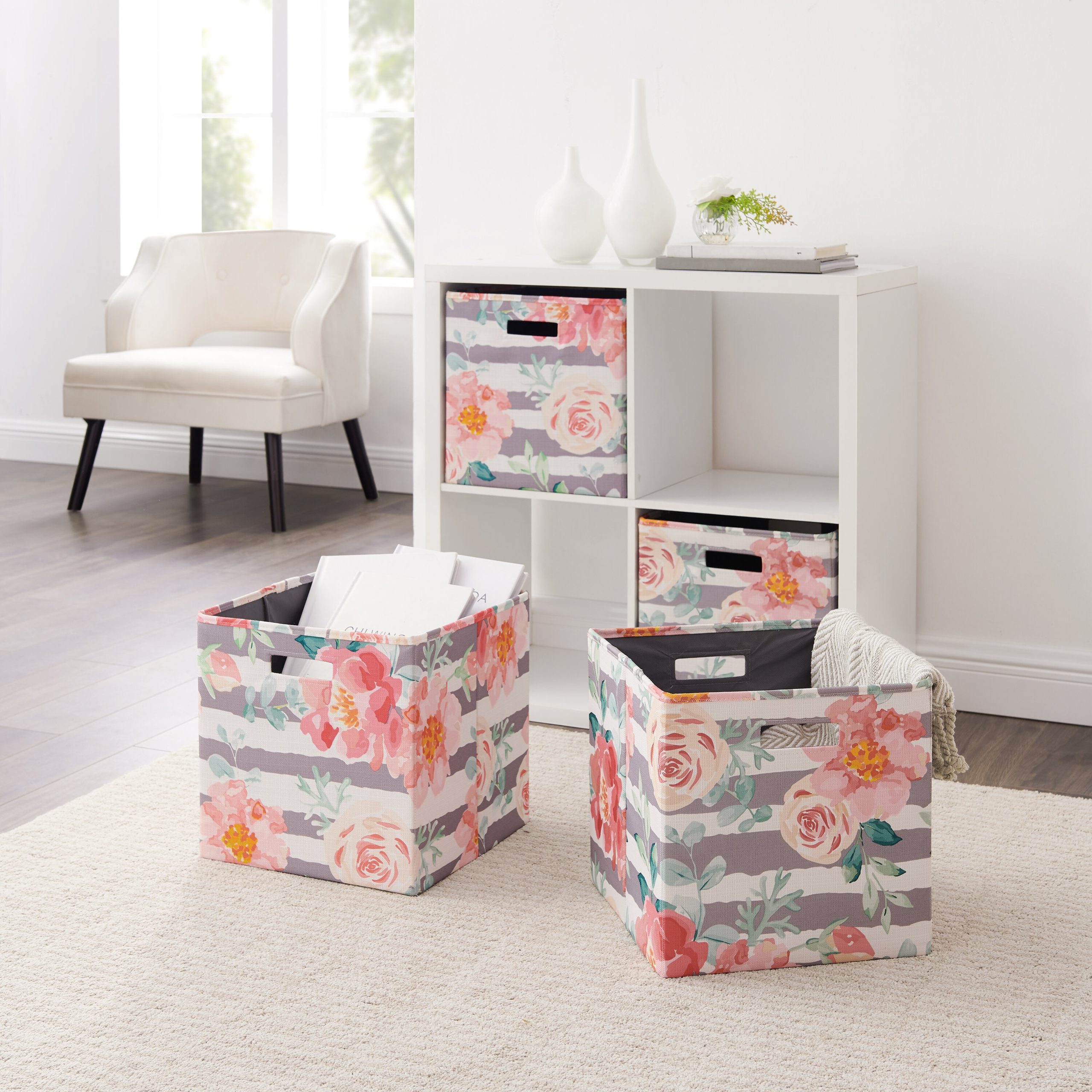 Rose Storage Cardboard Bin Set