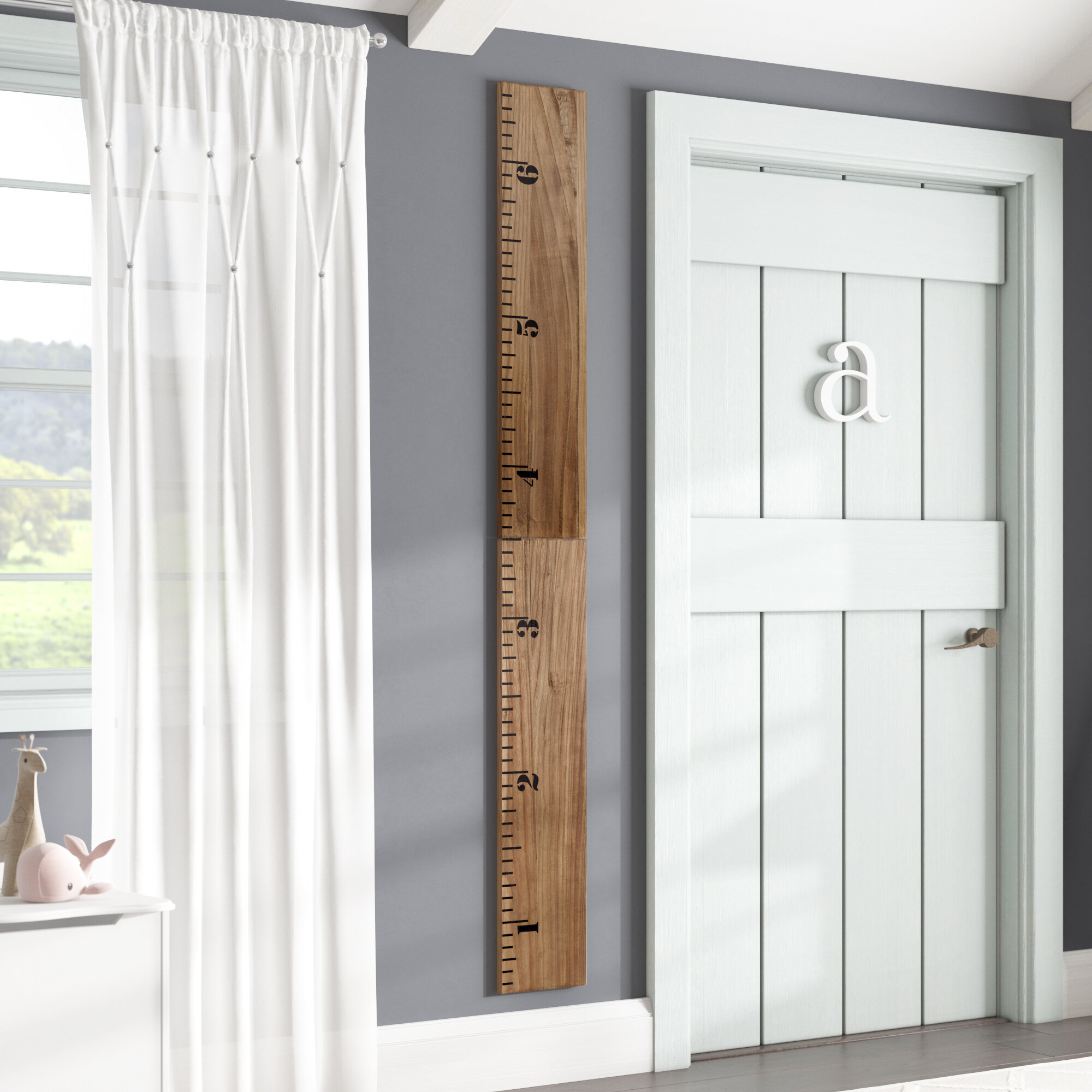 Rustic Brown Wood Growth Chart