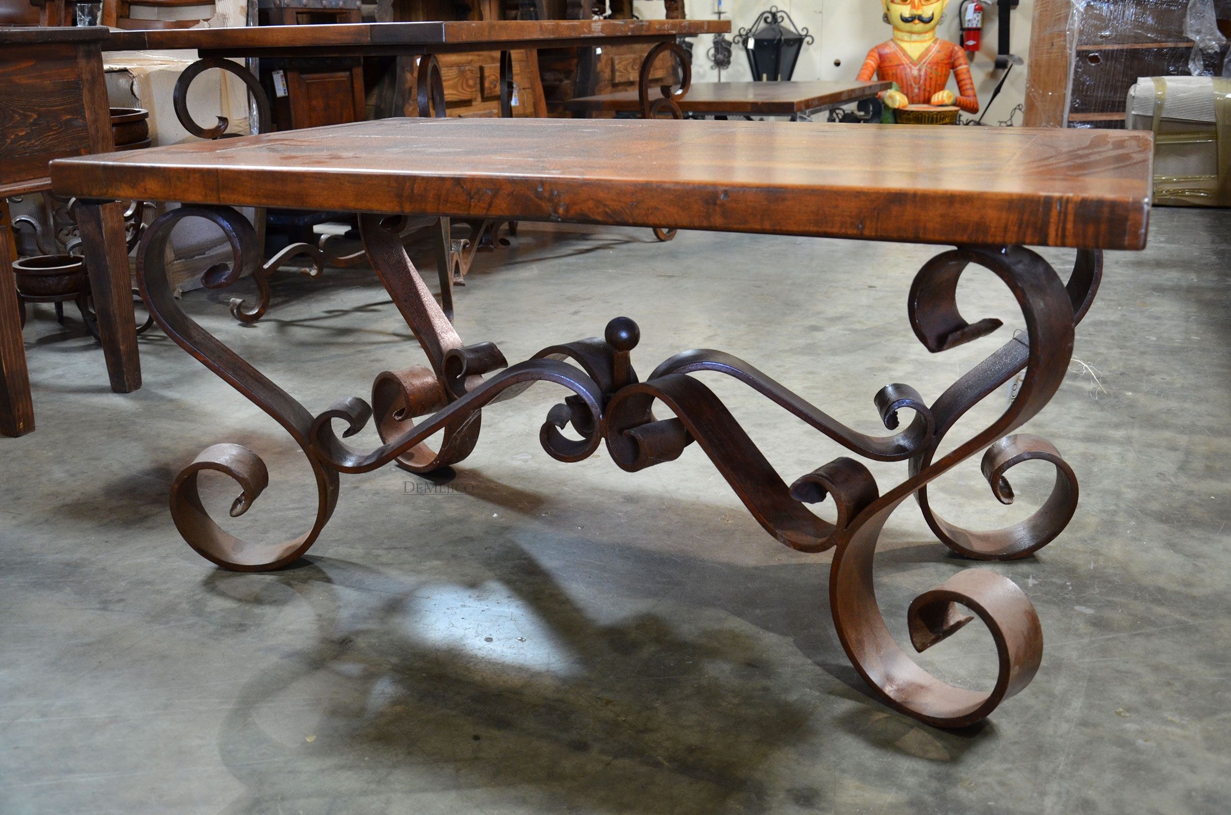 Rustic Oak Black Metal Industrial Dining Set