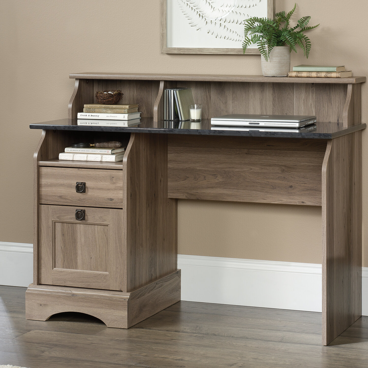Rustic Secretary Desk with Hutch