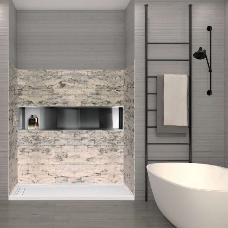 Sand Creme Three Panel Shower Wall
